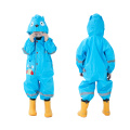 oem customization high quality 100% waterproof kids outdoor pu rainwear cartoon animal children rain coat